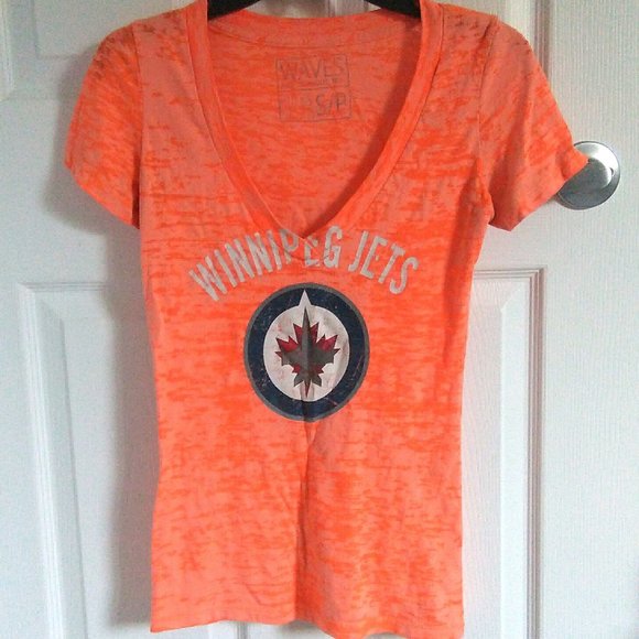 3 Winnipeg Jets Tee: Orange Burnout, White and Blue Burnout - Picture 2 of 9